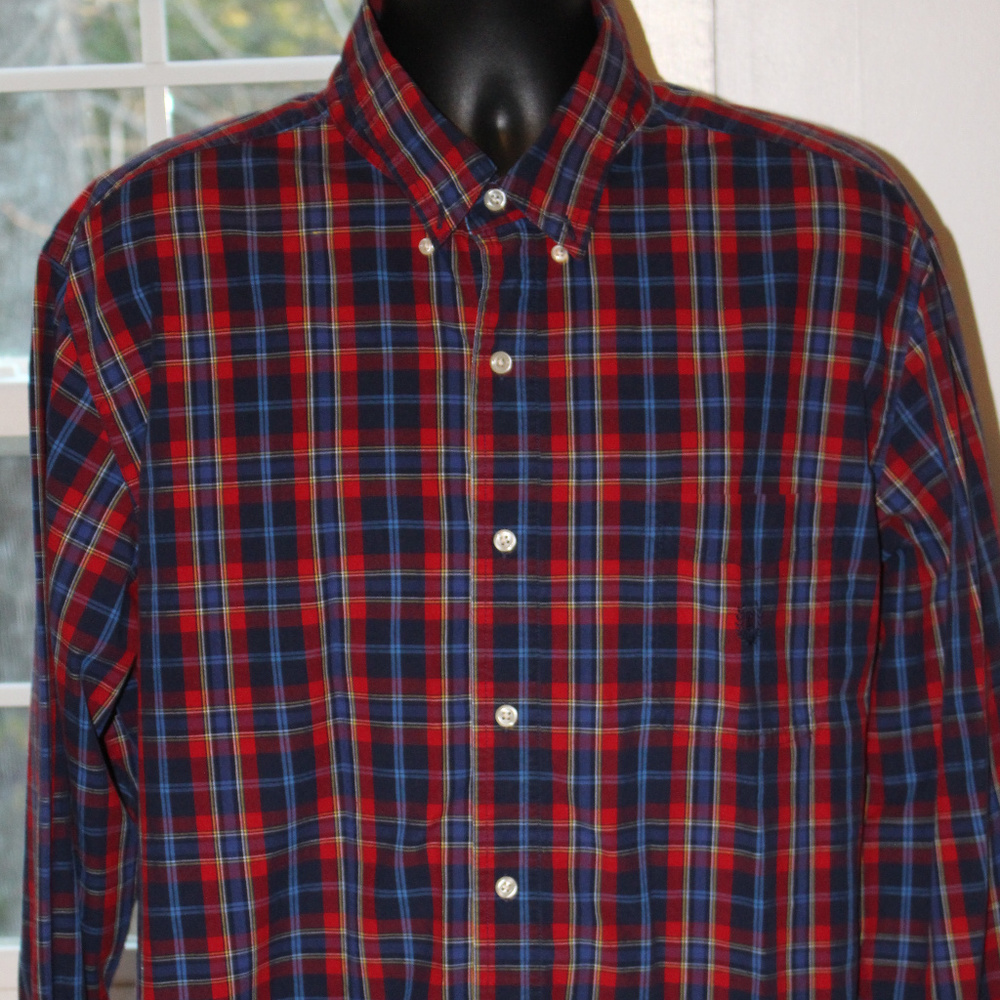Chaps Button Front Shirt Size 2XL Men's Plaid